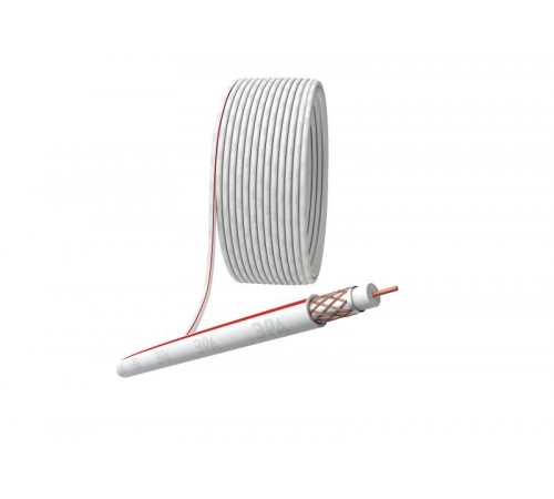 ЭРА Кабель коаксиальный SAT 50 М, 75 Ом, Cu/(оплётка Cu 75%), PVC, цвет белый, бухта 50 м  Б0044620  ЭРА