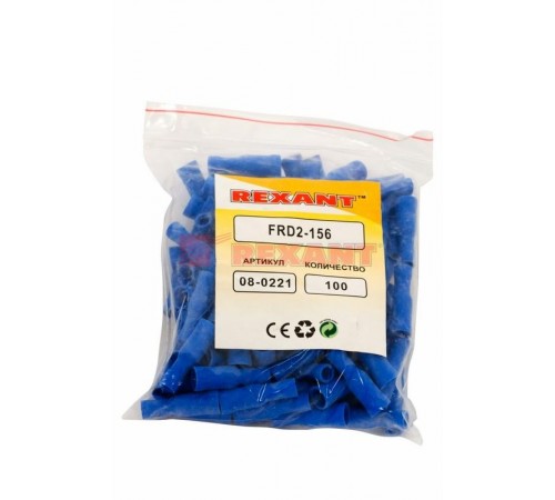 Разъем штекерный изолированный гнездо 4 мм 1.5-2.5 мм (РШи-м 2.5-4/РШИм 2-5-4 ) синий  08-0221  REXANT