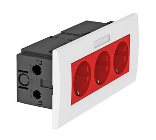 Укомплектованный розеточный блок AR45 (марк.,3xModul45,84x185x59 мм,красный) (SDE-RW D0RT3B)  6119435  OBO Bettermann