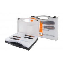 Набор отверток 4 шт.: SL3x75, SL5х100, PH1х75, PH2х100 (пласт. чемодан), CR-V "Алмаз"  SQ1013-0202  TDM