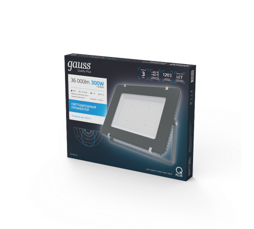 Прожектор светодиодный Qplus 300W 36000lm 6500K 175-265V IP65 графитовый LED 1/2  690511300  Gauss