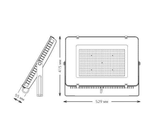 Прожектор светодиодный Qplus 300W 36000lm 6500K 175-265V IP65 графитовый LED 1/2  690511300  Gauss