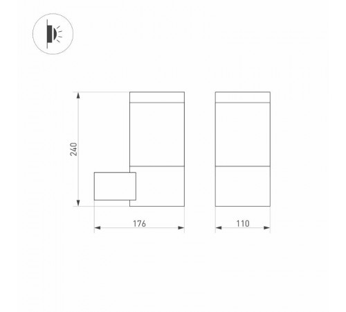 Светильник LGD-STEM-WALL-10W Warm3000 (GR, 185 deg, 230V)  029985  Arlight