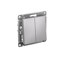 AtlasDesign Переключатель 2-клавишный, перекрестный, 2 x сх. 7, 10АХ, механизм, Алюминий  ATN000373  SE