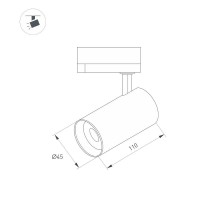 Светильник LGD-SPOT-2TR-R45-7W Warm3000 (GD, 24 deg, 230V) (Arlight, IP20 Металл, 3 года)  042541  Arlight