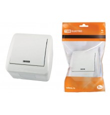 Выключатель 1-кл. открытой установки с подсветкой IP44 10А белый "Селигер"  SQ1818-0003  TDM