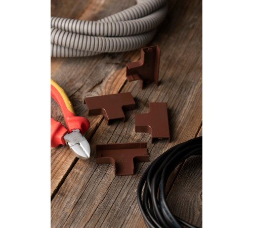 Угол T-образный (20х10) (4 шт) Plast EKF PROxima  под темное деревоtchd-20-10x4EKF