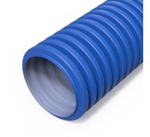 Труба гофрированная двустенная ПНД гибкая вентиляционная голубая (RAL 5012) d63 мм (50м/уп)  PR15.0278  Промрукав