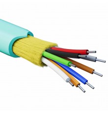 Кабель волоконно-оптический, распределительный, арамидные упрочняющиенити, для внутренней прокладки, нг(А)-HF, 8 ОВ, категория OM3(G.651.1)плотный буф