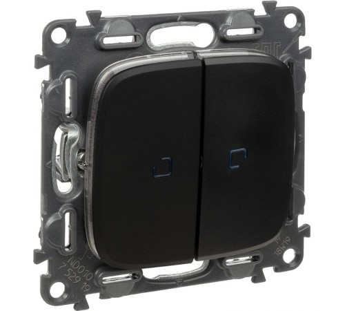 Valena ALLURE DIY Антрацит Переключатель 2-клавишный с подсветкой 10А 250В  752919  Legrand