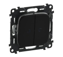 Valena ALLURE DIY Антрацит Переключатель 2-клавишный с подсветкой 10А 250В  752919  Legrand