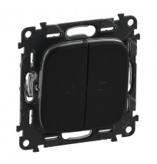 Valena ALLURE DIY Антрацит Переключатель 2-клавишный с подсветкой 10А 250В  752919  Legrand