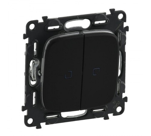 Valena ALLURE DIY Антрацит Переключатель 2-клавишный с подсветкой 10А 250В  752919  Legrand