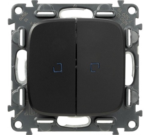 Valena ALLURE DIY Антрацит Переключатель 2-клавишный с подсветкой 10А 250В  752919  Legrand