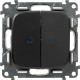 Valena ALLURE DIY Антрацит Переключатель 2-клавишный с подсветкой 10А 250В  752919  Legrand