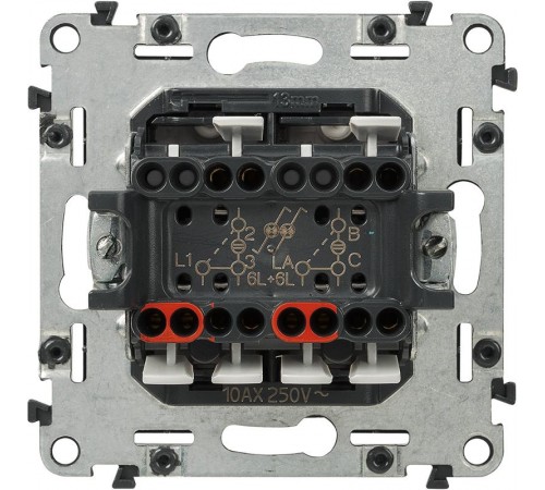 Valena ALLURE DIY Антрацит Переключатель 2-клавишный с подсветкой 10А 250В  752919  Legrand