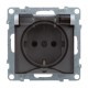 SUNO Силовая розетка 2К+З 16А 250В. С крышкой IP21. С защитными шторками. Безвинтовые зажимы Цвет "Алюминий"  721327  Legrand
