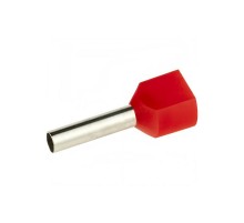 Наконечник-гильза двойная с изолир. фланцем для жилы сечением 1,5кв.мм, длина контактной части 10мм, красный (НШВИ2 1.5-10)  IFD2-1.5-10RD  DKC