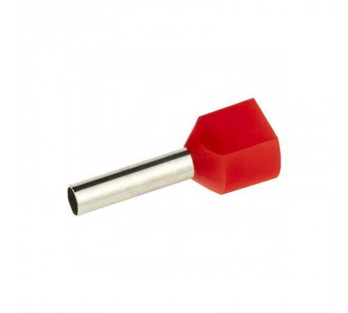 Наконечник-гильза двойная с изолир. фланцем для жилы сечением 1,5кв.мм, длина контактной части 10мм, красный (НШВИ2 1.5-10)  IFD2-1.5-10RD  DKC