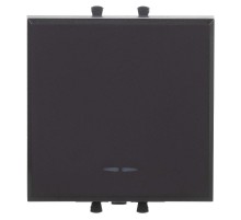 Выключатель одноклавишный модульный, "Avanti", "Черный матовый", 2 модуля  4412102  DKC