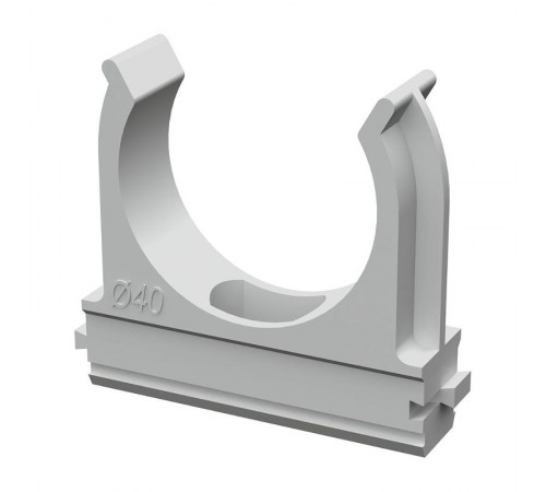 Крепеж-клипса для труб АБС-пластик д40 (10шт/300шт уп/кор)  PR.02640м  Промрукав