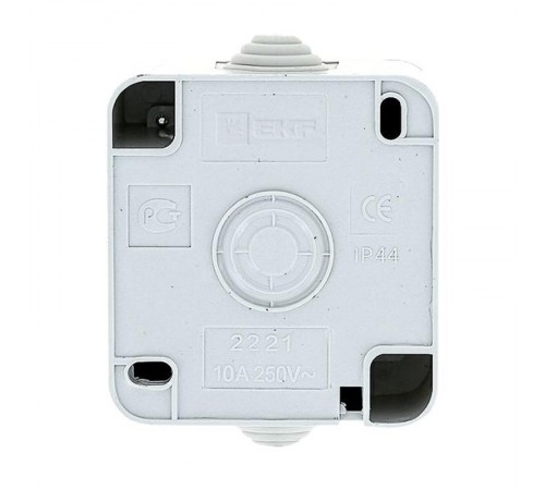 Прага Выключатель 1-клавишный 10А IP44 белый EKF  EKV10-021-10-44  EKF