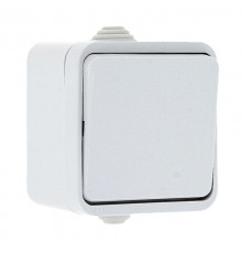 Прага Выключатель 1-клавишный 10А IP44 белый EKF  EKV10-021-10-44  EKF