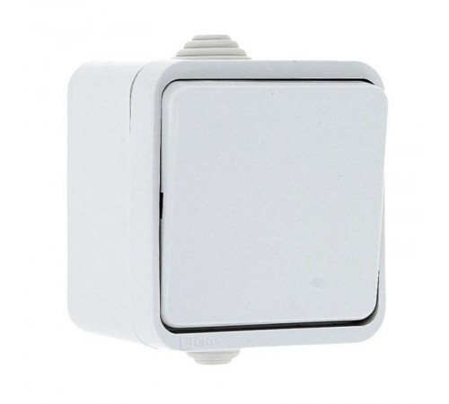 Прага Выключатель 1-клавишный 10А IP44 белый EKF  EKV10-021-10-44  EKF