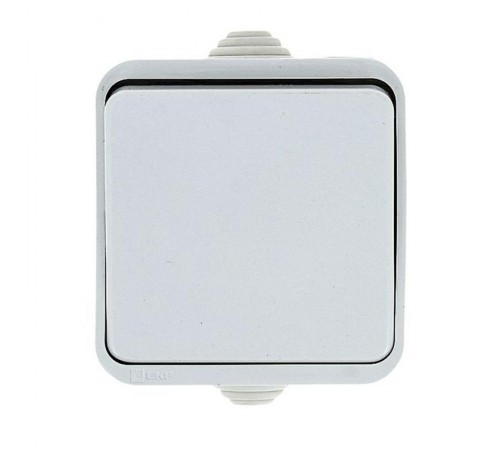 Прага Выключатель 1-клавишный 10А IP44 белый EKF  EKV10-021-10-44  EKF