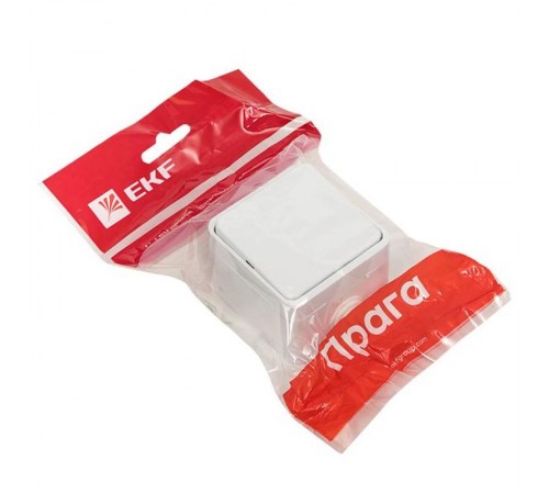 Прага Выключатель 1-клавишный 10А IP44 белый EKF  EKV10-021-10-44  EKF