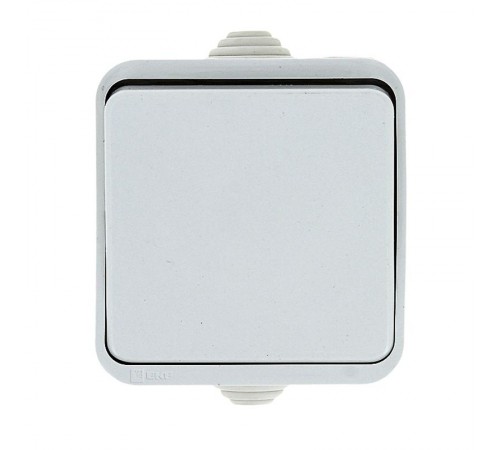 Прага Выключатель 1-клавишный 10А IP44 белый EKF  EKV10-021-10-44  EKF