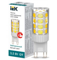 Лампа светодиодная CORN капсула 3,5Вт 230В 4000К керамика G9 IEK  LLE-CORN-4-230-40-G9  IEK