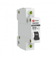 Выключатель автоматический однополюсный 1P 10А (B) 4,5кА ВА 47-29 EKF Basicmcb4729-1-10-BEKF
