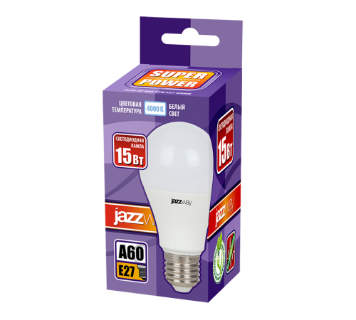 Лампа светодиодная PLED- SP A60 15w E27 4000K 230/50  .5019638  Jazzway