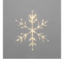 Снежинка подвесная на металлическом каркасе 30 см, 84 LED, теплый белый, питание 2хАА (не в комплекте)  501-056  NEON-NIGHT