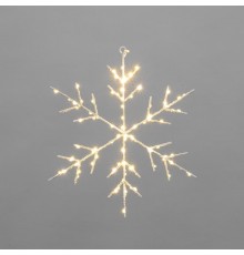 Снежинка подвесная на металлическом каркасе 30 см, 84 LED, теплый белый, питание 2хАА (не в комплекте)  501-056  NEON-NIGHT