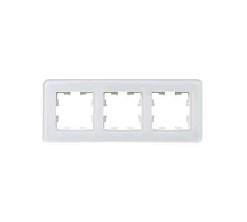 BRITE Рамка 3-ая РУ-3-2-Бр стекло белый RE  BR-M32-G-41-K01  IEK
