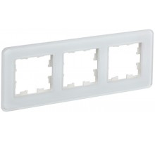 BRITE Рамка 3-ая РУ-3-2-Бр стекло белый RE  BR-M32-G-41-K01  IEK
