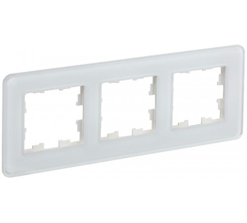 BRITE Рамка 3-ая РУ-3-2-Бр стекло белый RE  BR-M32-G-41-K01  IEK