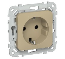 FLITE Розетка с заземлением без шторок быстрозажимные клеммы 16А РС11-1-ФлХ хаки  FI-R11-16-1-K59  IEK