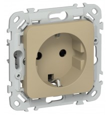 FLITE Розетка с заземлением без шторок 16А РС11-0-ФлХ хаки  FI-R11-16-K59  IEK