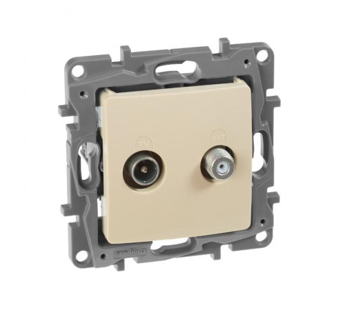 Etika Слоновая кость Розетка TV/SAT 2-х кабельная  672357  Legrand