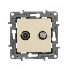 Etika Слоновая кость Розетка TV/SAT 2-х кабельная  672357  Legrand