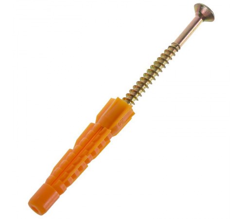 Саморез ШУж 6,0х80 пот. гол. + дюбель унив 10х61 (6 шт) - пакет ( 0,073 кг)  112942  Tech-KREP