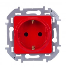 Inspiria Красный Розетка с заземлением, со шторками 16А 250В винтовые зажимы  673734  Legrand