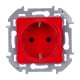 Inspiria Красный Розетка с заземлением, со шторками 16А 250В винтовые зажимы  673734  Legrand