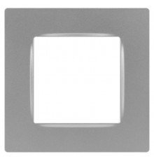 Рамка для розеток и выключателей  Серия 12 12-5201-03 на 1 пост, Классик, алюминий  Б0067781  ЭРА