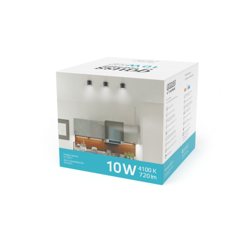 Светильник светодиодный декоративный бытовой с рассеивателем HD017 10W (черный) 4100K 88х75мм  HD017  Gauss