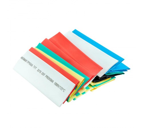 Термоусаживаемая трубка ТУТ нг 20/10 набор:7 цветов по 3шт. 100мм. EKF PROxima  tut-n-20  EKF