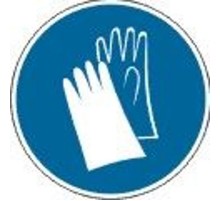 Знак наклейка M06 "Работать в защитных перчатках" (200х200) ГОСТ 12.4.026-2015  PROxima an-m-06  EKF